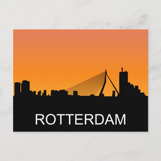 Rotterdamer Silhouette, Sonnenuntergang im Sommer Postkarte (Vorderseite)