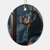 Rottie Christmas Keramik Ornament (Links)