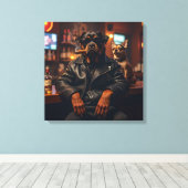 Rottie Cool mit Cigar Leinwanddruck (Insitu (Holzboden))