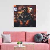 Rottie Cool mit Cigar Leinwanddruck (Insitu (Wohnzimmer))