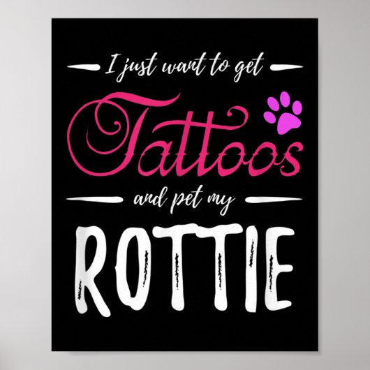 Rottie Dog Lover Tattoo Funny Rottweiler Dog Mama  Poster (Vorne)