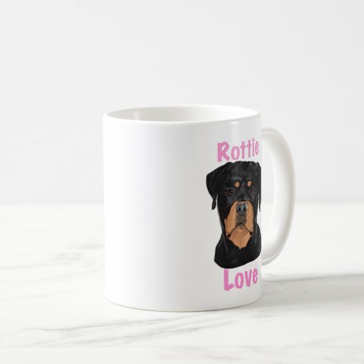 Rottie-Liebe Kaffeetasse (VorderseiteRechts)