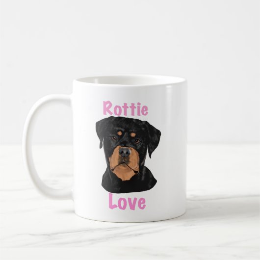 Rottie-Liebe Kaffeetasse (Links)