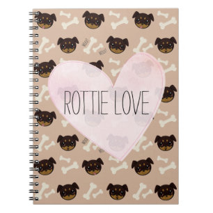 Rottie Liebe Niedlich Rottweiler Welpen- und Knoch Notizblock