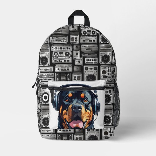 Rottie Rocker Rucksack zwei (Vorderseite)