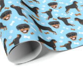 Rottie Rottweiler Niedlich Hundeschleifpapier Geschenkpapier (Rolleneckpunkt)