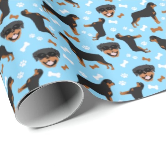 Rottie Rottweiler Niedlich Hundeschleifpapier Geschenkpapier (Rolleneckpunkt)