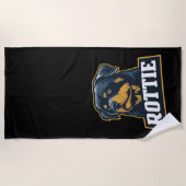 Rottie – Starkes Rottweiler Portrait Strandtuch (Vorderseite)