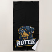 Rottie – Starkes Rottweiler Portrait Strandtuch (Vorderseite)
