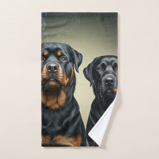 Rottie und sein Baby Handtuch