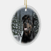Rottie Weihnachtsverzierung Keramikornament (Rechts)