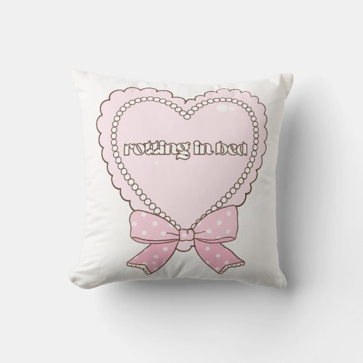 Rotting in Bed Heart Design | Pearls & Bows Cute Kissen (Vorderseite)