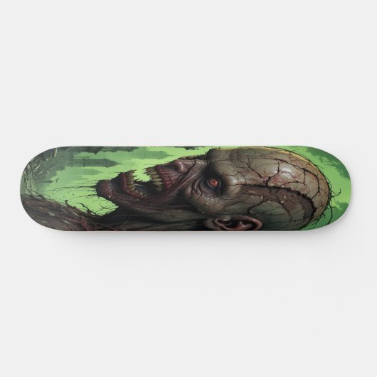 Rotting Zombie Face - Horror Skateboard (Horizontal)