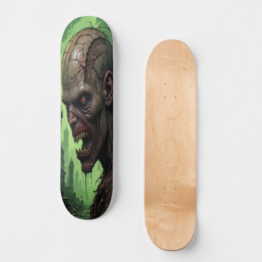 Rotting Zombie Face - Horror Skateboard (Vorderseite)