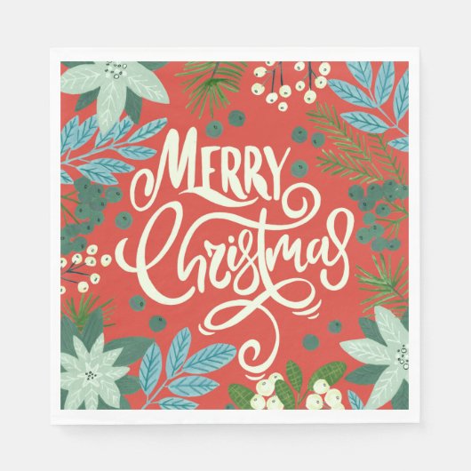 Röttliche Weihnachten Serviette (Vorderseite)