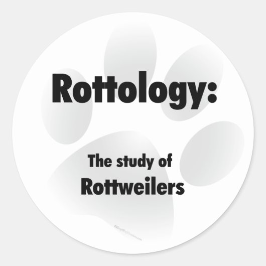 Rottology; Study of Rottweilers, Rottweiler, Rott Runder Aufkleber (Vorderseite)
