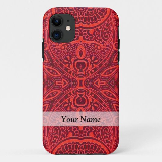 Rottribal-Damastmuster Case-Mate iPhone Hülle (Rückseite)