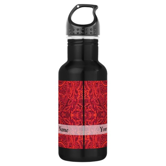 Rottribal-Damastmuster Edelstahlflasche (Vorderseite)