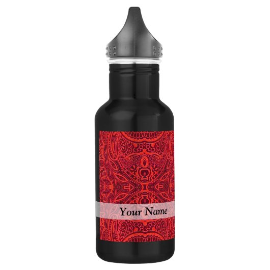 Rottribal-Damastmuster Edelstahlflasche (Links)