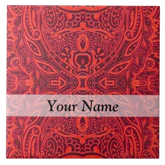 Rottribal-Damastmuster Fliese (Vorderseite)