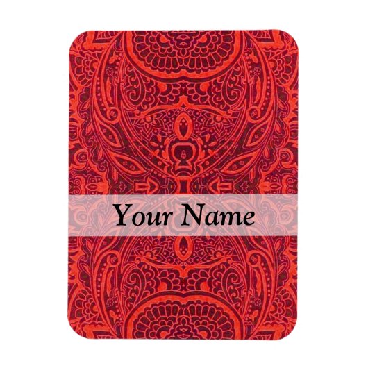 Rottribal-Damastmuster Magnet (Vertikal)