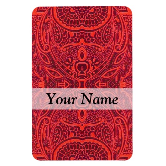 Rottribal-Damastmuster Magnet (Vertikal)