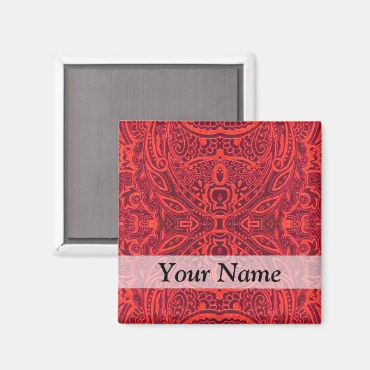 Rottribal-Damastmuster Magnet (Vorderseite/Rückseite)