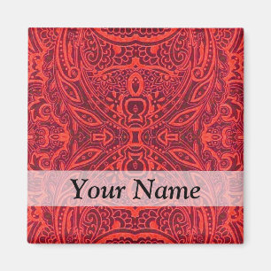 Rottribal-Damastmuster Magnet