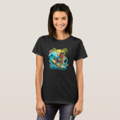 Rottweile Dogpng Surfing with Pineapple Pattern T-Shirt (Vorne ganz)