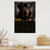 Rottweiler 2026 Calendar Poster (Küche)