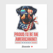 Rottweiler 4. Juli American Flag Brille Aufkleber (Blatt)