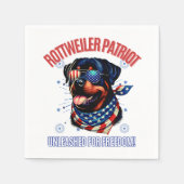 Rottweiler 4. Juli American Flag Brille Serviette (Vorderseite)