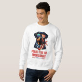 Rottweiler 4. Juli American Flag Brille Sweatshirt (Vorne ganz)
