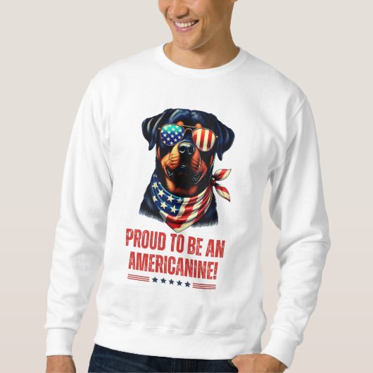 Rottweiler 4. Juli American Flag Brille Sweatshirt (Vorderseite)