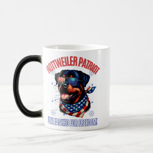 Rottweiler 4. Juli American Flag Brille Verwandlungstasse