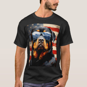 Rottweiler 4. Juli amerikanische Flagge T-Shirt
