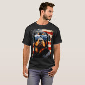 Rottweiler 4. Juli amerikanische Flagge T-Shirt (Vorne ganz)