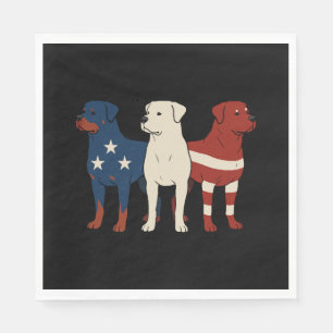 Rottweiler 4. Juli Hund Lover Men USA Flag Serviette
