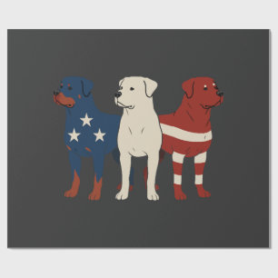 Rottweiler 4. Juli Hunde Liebhaber Männer USA-Flag Geschenkpapier