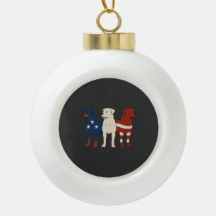 Rottweiler 4. Juli Hunde Liebhaber Männer USA-Flag Keramik Kugel-Ornament
