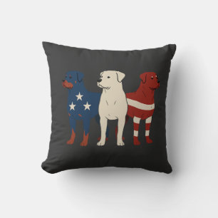 Rottweiler 4. Juli Hunde Liebhaber Männer USA-Flag Kissen