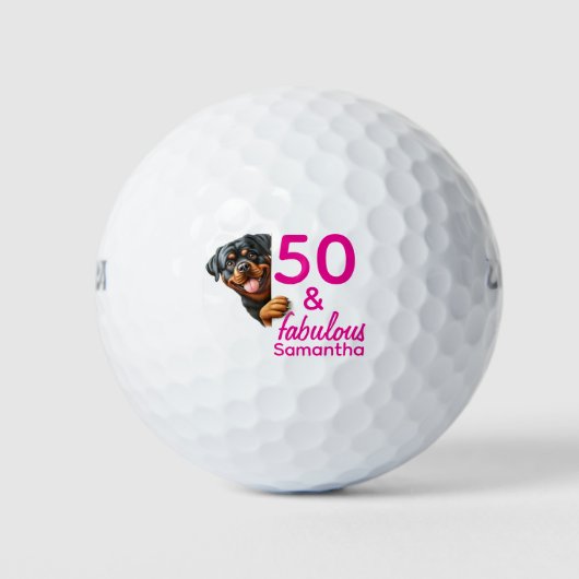 Rottweiler 50th Birthday   Golfball (Vorderseite)