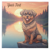 Rottweiler am See Fliese (Vorderseite)