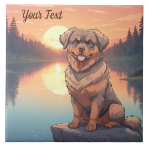 Rottweiler am See Fliese