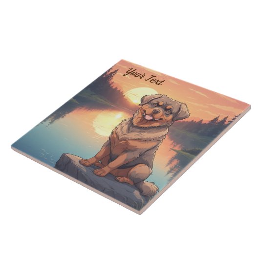 Rottweiler am See Fliese (Seite)