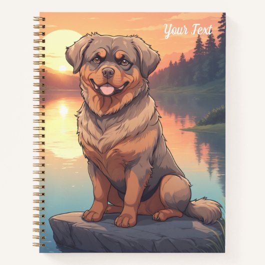Rottweiler am See Notizblock (Vorderseite)