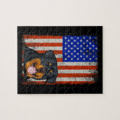 Rottweiler American Flag Rottweiler Puzzle (Horizontal)