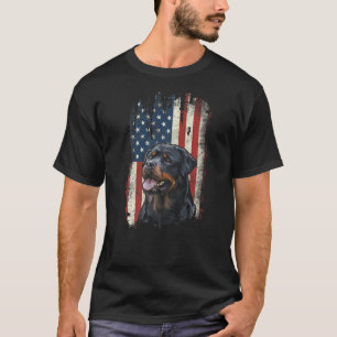 Rottweiler-Amerikanischer Flag Patriotischer Hund  T-Shirt