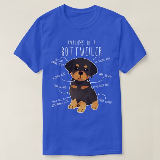 Rottweiler-Anatomie 1 T-Shirt (Design vorne)