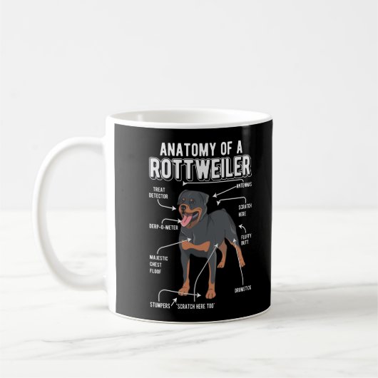 Rottweiler Anatomy Funny Dog Kaffeetasse (Links)